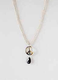 Collier ornement breloque / pampille argent SATINE femme