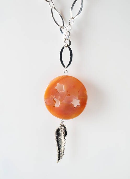 Sautoir ornement breloque / pampille argent SATINE femme