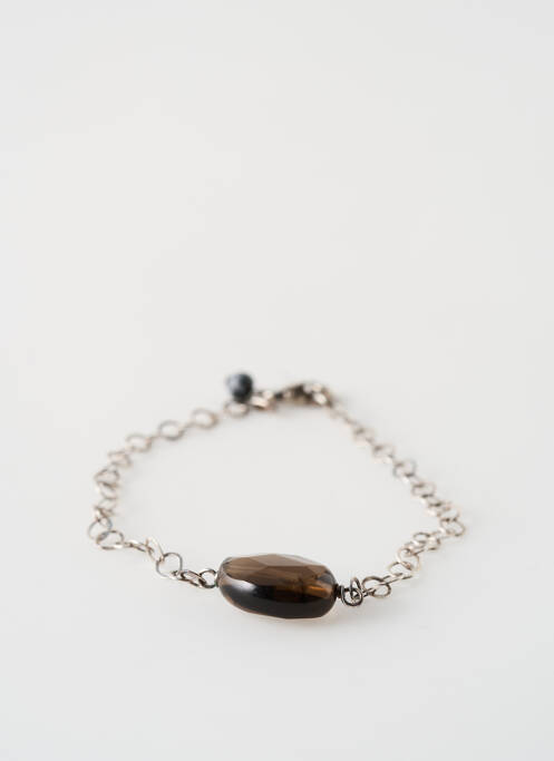 Bracelet fermeture fermoir mousqueton argent SATINE femme