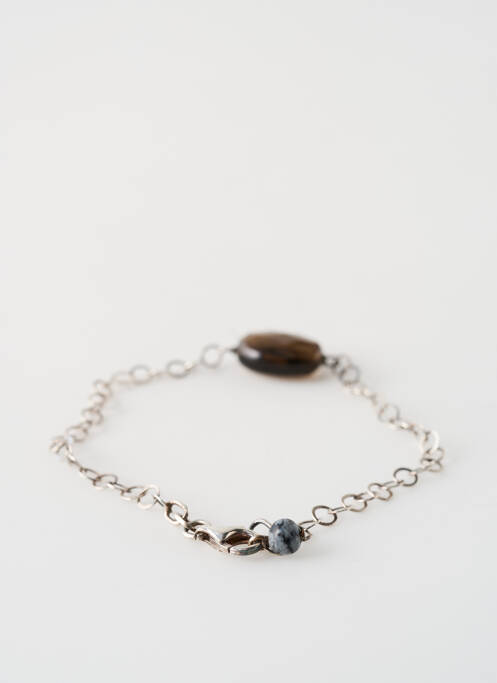 Bracelet fermeture fermoir mousqueton argent SATINE femme