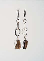 Boucles d’oreilles marron SATINE pour femme seconde vue