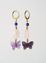 Boucles d’oreilles violet SATINE pour femme seconde vue