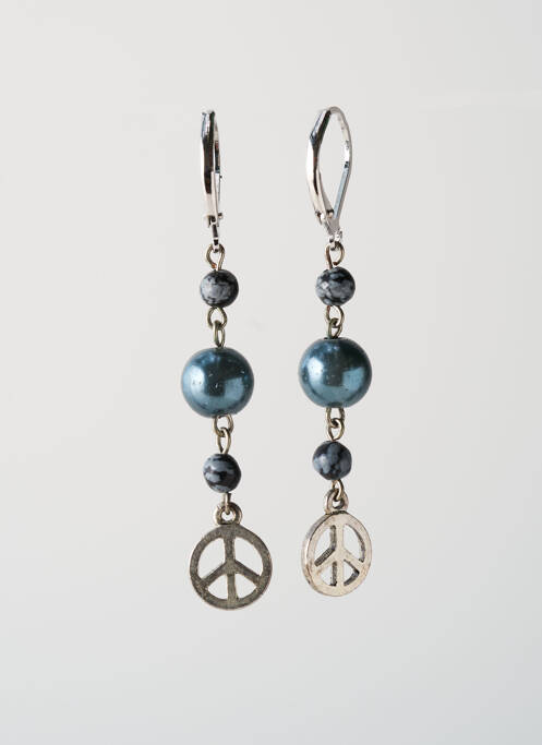 Boucles d’oreilles bleu SATINE pour femme