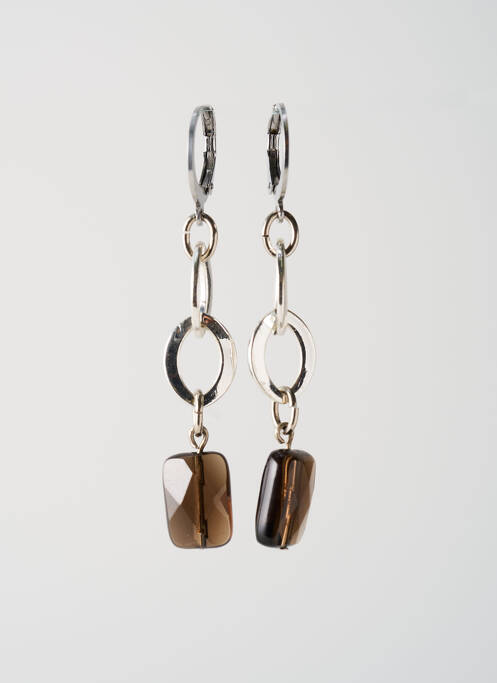 Boucles d’oreilles marron SATINE pour femme