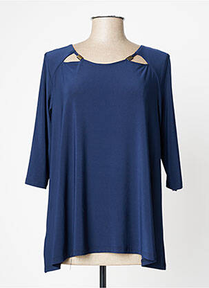 Top tissage jersey manches 3/4 bleu ARONA femme