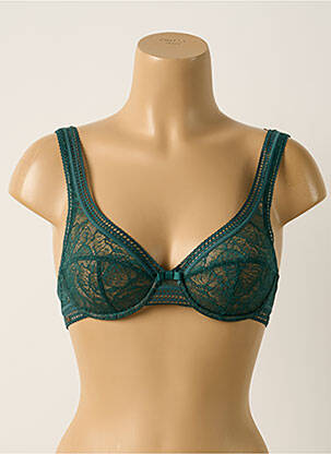 Soutien-gorge tissage dentelle haut soutien-gorge avec mousse de rembourrage amovible vert LOU femme