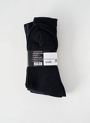 Chaussettes tissage chiné bleu S 7 homme