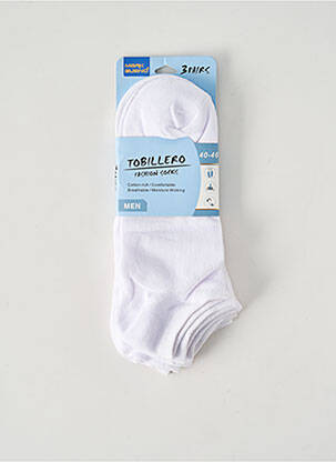 Chaussettes forme socquettes blanc MARK BUENO homme