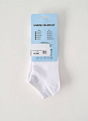 Chaussettes forme socquettes blanc MARK BUENO homme