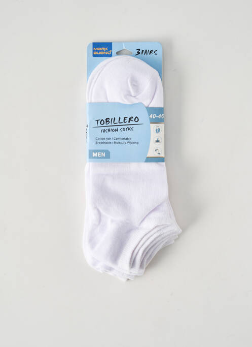 Chaussettes blanc MARK BUENO pour homme