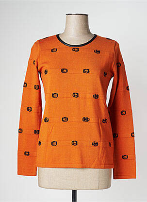 Pull coupe cintrée manches longues orange TELMAIL femme
