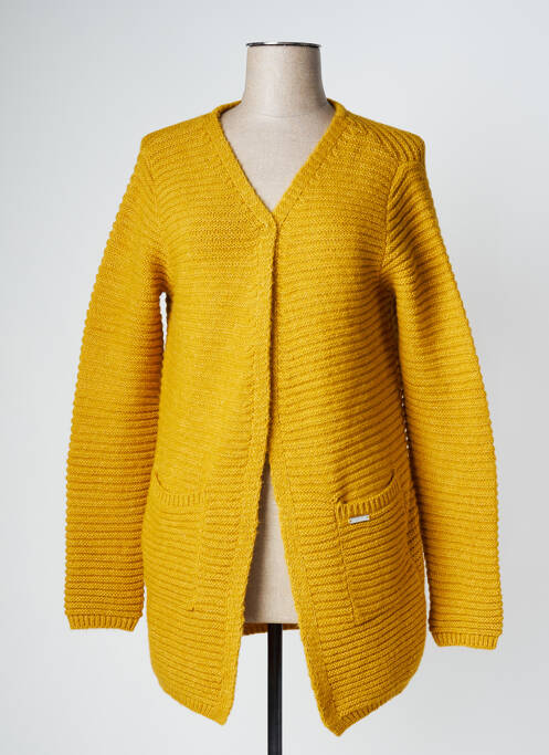 Gilet manches longues jaune MAE MAHE pour femme