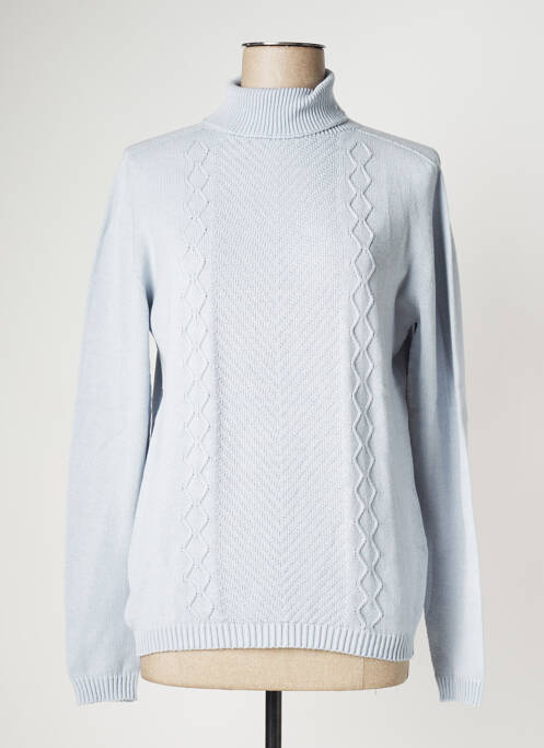 Pull col roulé bleu TELMAIL pour femme