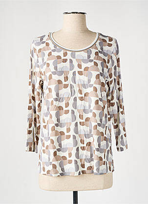 T-shirt manches 3/4 manches 3/4 gris FRANK WALDER femme