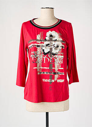 T-shirt manches 3/4 manches 3/4 rouge FRANK WALDER femme