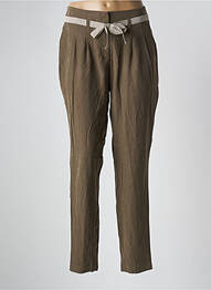 Pantalon slim tissage popeline taille normale vert MAE MAHE femme