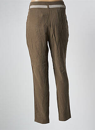 Pantalon slim tissage popeline taille normale vert MAE MAHE femme
