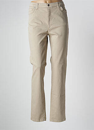 Pantalon droit stretch taille normale beige WALTRON femme