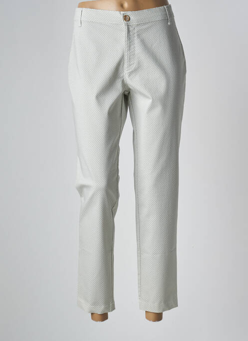 Pantalon chino fermeture zippée sous rabat boutonné taille normale vert WALTRON femme