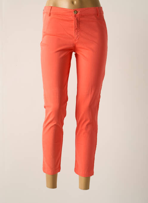 Pantalon chino tissage popeline taille normale orange WALTRON femme