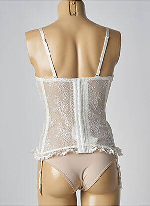 Guêpière/porte-jarretelle effet matière satinée beige MILLESIA femme