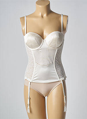 Guêpière/porte-jarretelle effet matière satinée beige TRIUMPH femme