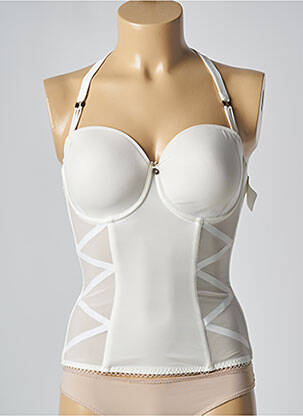 Corset tissage tulle blanc MARIE JO femme