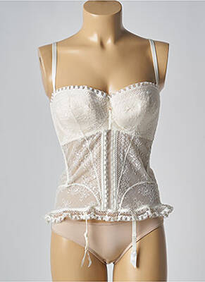 String mariage, culotte et porte-jarretelle Blanche