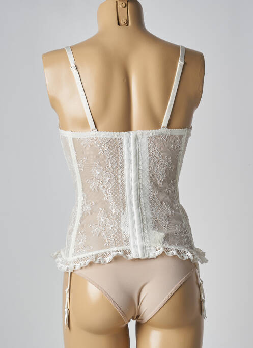 Guêpière/porte-jarretelle effet matière satinée beige MILLESIA femme