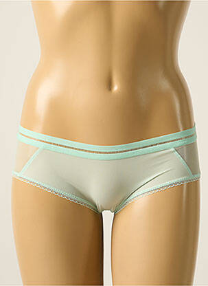 Shorty effet matière satinée vert HUIT femme