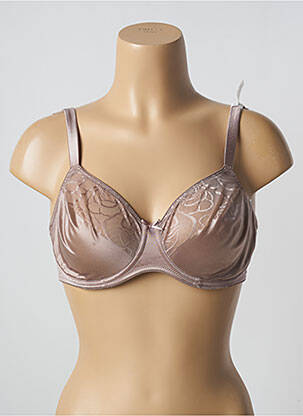 Soutien-gorge effet matière satinée haut soutien-gorge emboitant marron CONTURELLE femme
