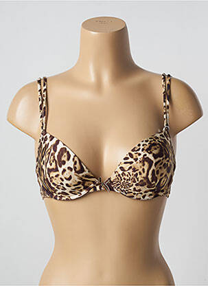 Soutien-gorge effet matière satinée haut soutien-gorge moulé marron LISE CHARMEL femme