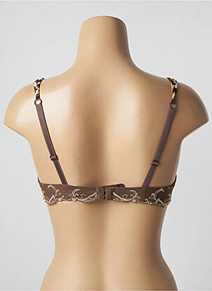 Soutien-gorge effet matière satinée haut soutien-gorge moulé marron LISE CHARMEL femme