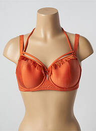 Soutien-gorge effet matière satinée haut soutien-gorge moulé orange MARLIES DEKKERS femme