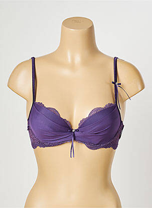 Soutien-gorge effet matière satinée haut soutien-gorge moulé violet MARIE JO femme
