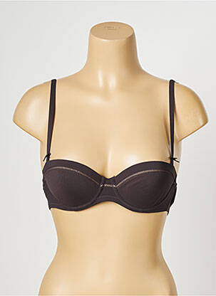 Soutien-gorge effet matière satinée haut soutien-gorge push-up marron MARIE JO femme