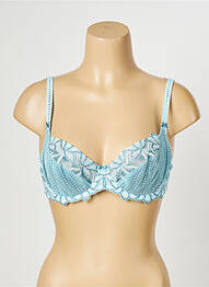 Soutien-gorge effet matière satinée haut soutien-gorge emboitant bleu EMPREINTE femme