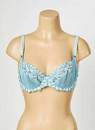 Soutien-gorge effet matière satinée haut soutien-gorge emboitant bleu EMPREINTE femme