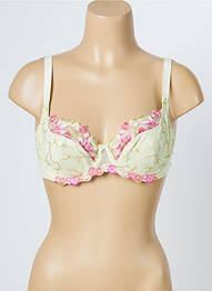 Soutien-gorge effet matière satinée haut soutien-gorge emboitant vert EMPREINTE femme