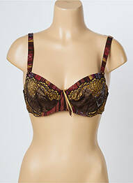 Soutien-gorge effet matière satinée haut soutien-gorge emboitant marron EMPREINTE femme