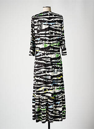 Robe longue manches courtes manches courtes noir K-DESIGN femme