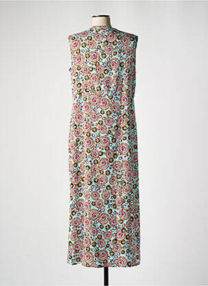 Robe longue imprimé fleurs sans manche bleu SIGNE NATURE femme