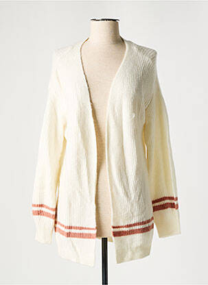 Gilet manches longues resserrée sur le bas beige YAYA femme