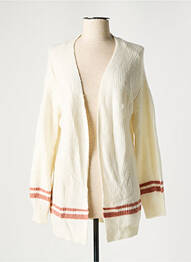 Gilet manches longues resserrée sur le bas beige YAYA femme