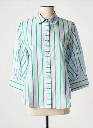 Chemisier coupe droite manches 3/4 vert POUPEE CHIC femme