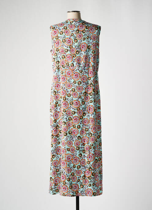 Robe longue imprimé fleurs sans manche bleu SIGNE NATURE femme