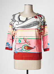 Pull col rond manches 3/4 rose ALDO MARTIN'S femme