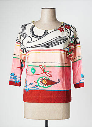 Pull coupe droite manches 3/4 rose ALDO MARTIN'S femme