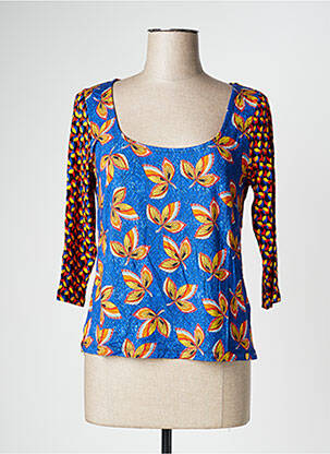 Top tissage jersey manches 3/4 bleu PAUL BRIAL femme