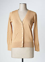 Gilet manches longues resserrée sur le bas beige YAYA femme